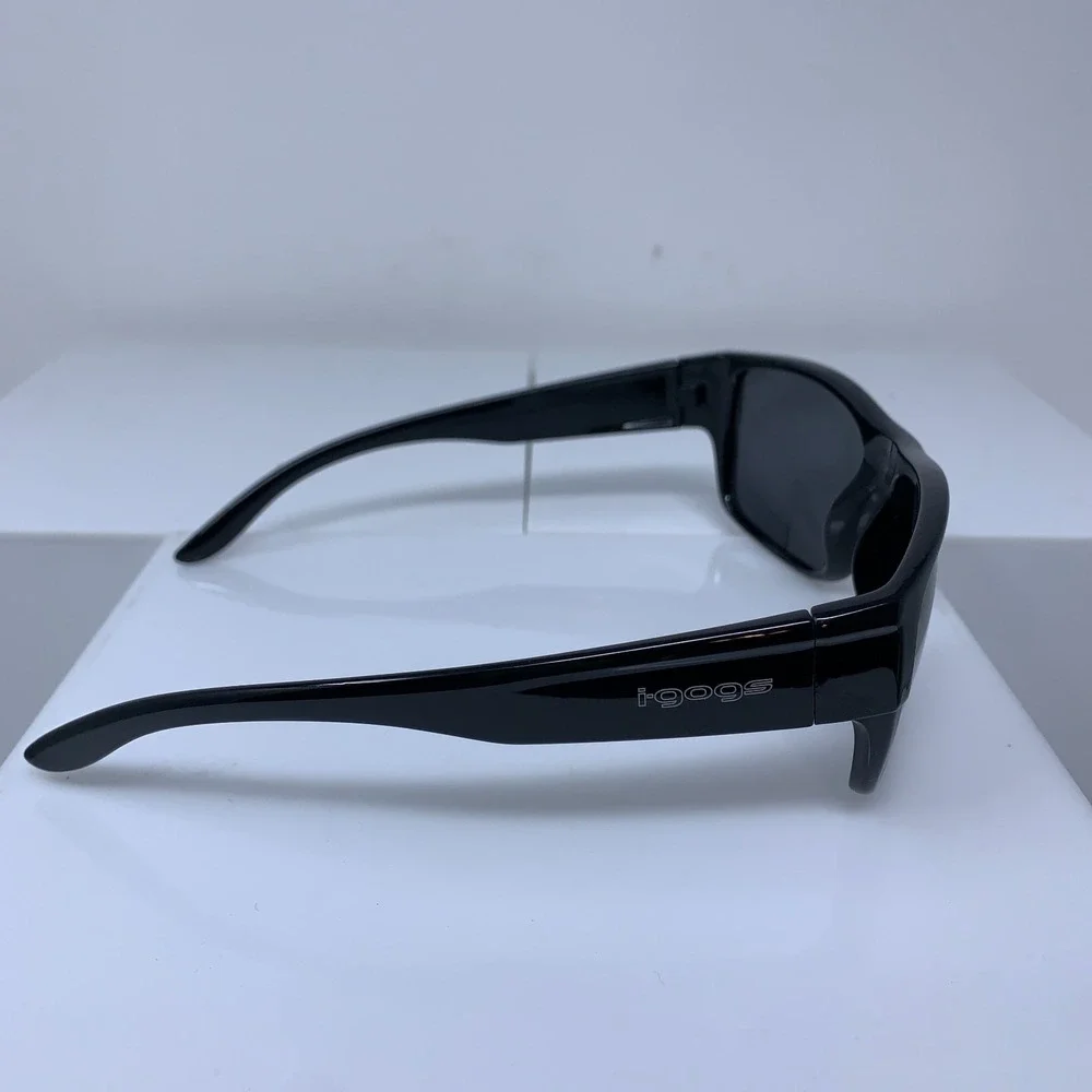 I-gogs Mens Black Sporty Frame Glare Reduction Polarized 17P Sunglasses New